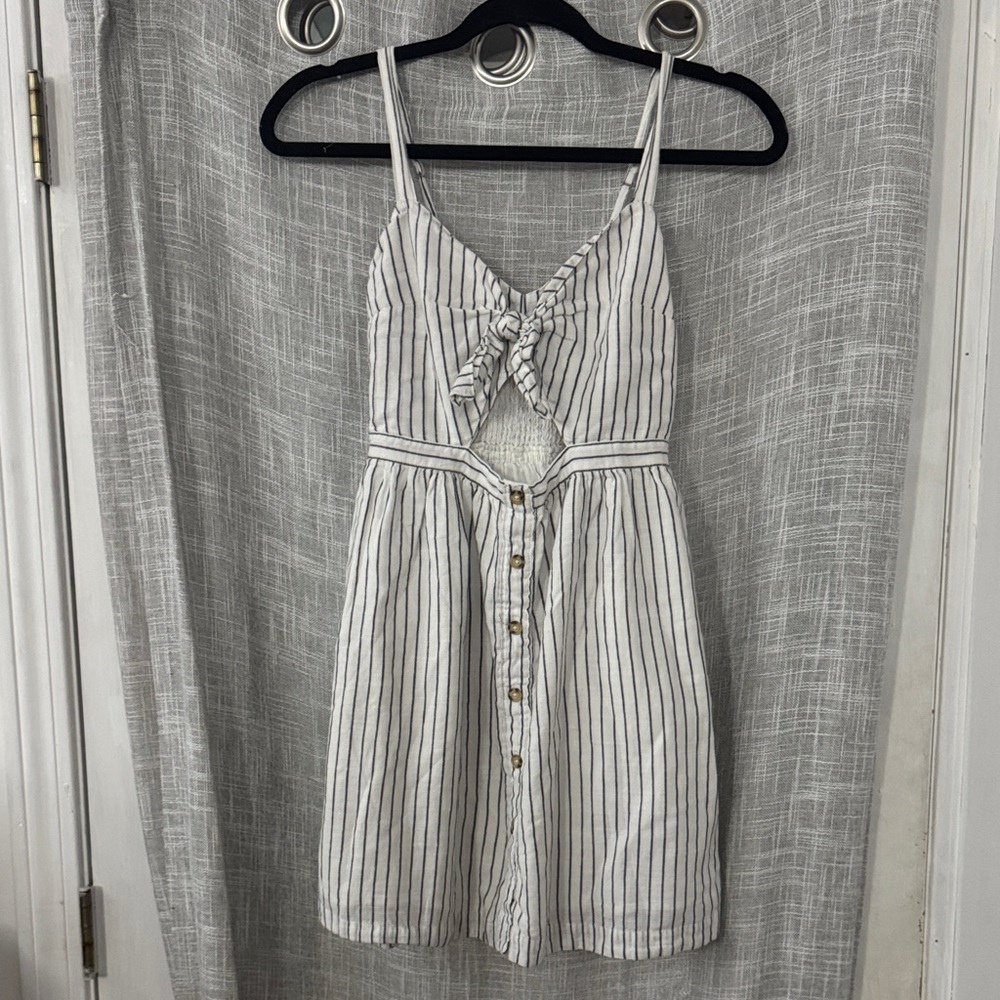 Abercrombie & Fitch White Striped Mini Dress